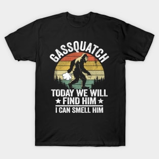 Funny Bigfoot Fart Gassquatch Sasquatch Vintage T-Shirt